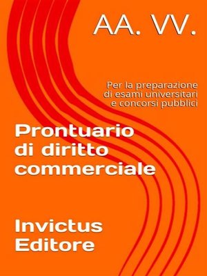 cover image of Prontuario di Diritto Commerciale